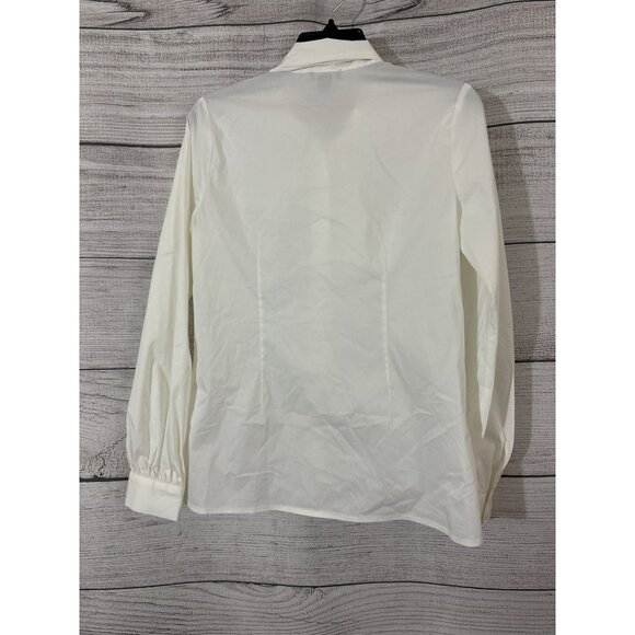 Halogen Long Sleeve Button-Up Blouse With Bow Tie Neck Size XS - Picture 2 of 2